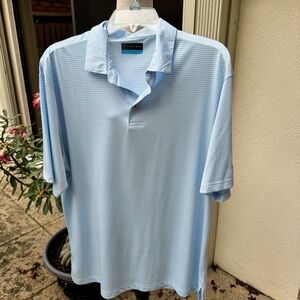PGA TOUR. Lightweight Golf Shirt. Pale blue & White. Size Large.